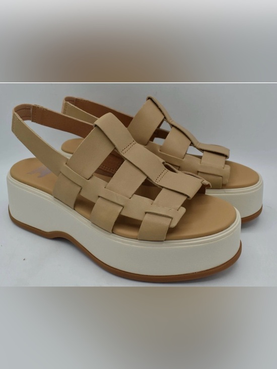Shoes - New Sorel Womens Dayspring Honest Beige Leather Slingback Sandals Shoes size 8.5